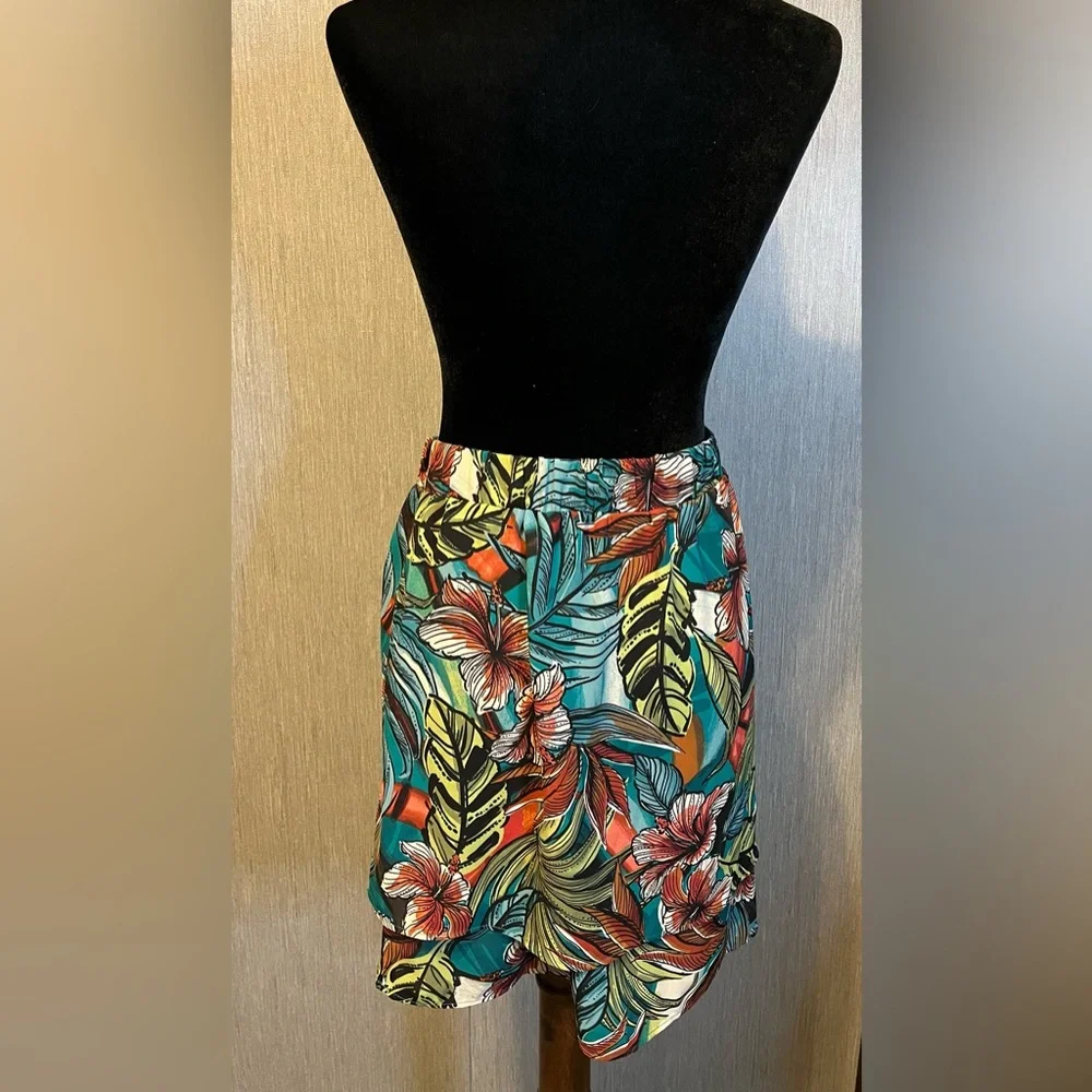 LOFT Hawaiian Tropical Floral Tiered Skirt size XS - Picture 4 of 12